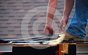 Construction worker on roof