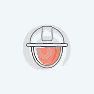 Construction worker safety helmet icon. A simple, flat icon design of a hard hat, ideal for safety and construction themes photo