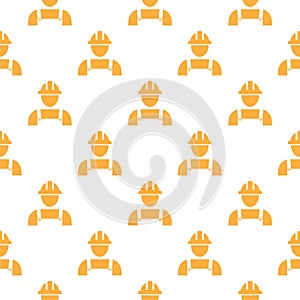 Construction Worker seamless pattern isolated on white background