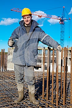 Construction worker showing a thumb up