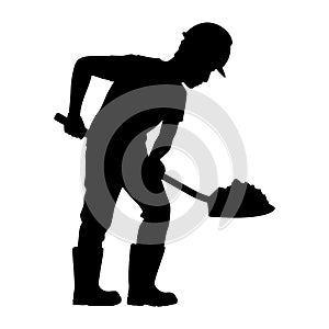 Construction worker silhouette vector