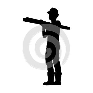 Construction worker silhouette vector