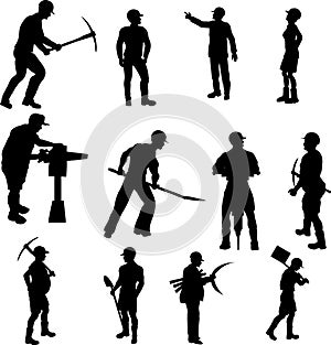 Construction Worker Silhouettes