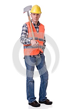 Construction worker with a spate