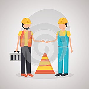 construction worker traffic cone