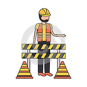 construction worker traffic