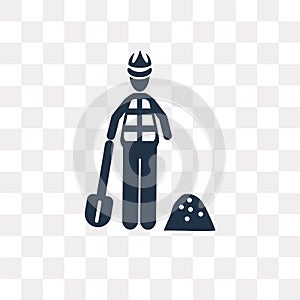 Construction worker vector icon isolated on transparent background, Construction worker transparency concept can be used web and
