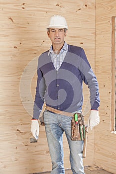 Construction Worker with work order
