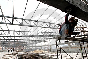 Construction worker working at site