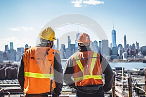 Construction workers, amid industry challenges, emphasize safety in discussions with city skyline