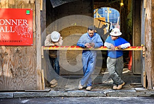 Construction workers on break