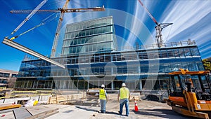 Construction Workers at Building Site