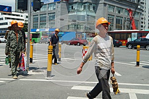 Construction workers in China