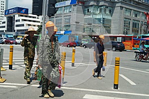 Construction workers in China