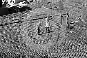 Construction workers at the worksite