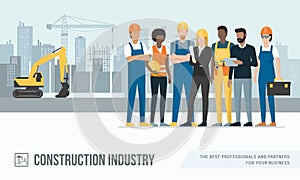Construction workers and engineers