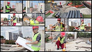Construction Workers or Engineers Photo Collage