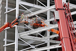 Construction workers on new build