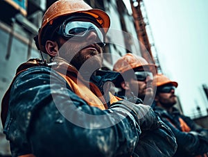 Construction Workers in Protective Gear (AI Generated)