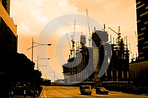 construction workers on scaffold