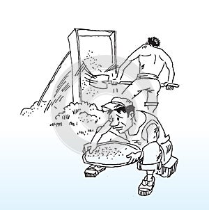 Construction workers on site