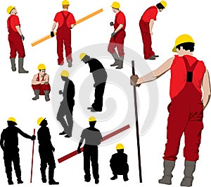 Construction workers team