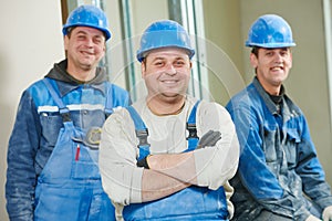 Construction workers team