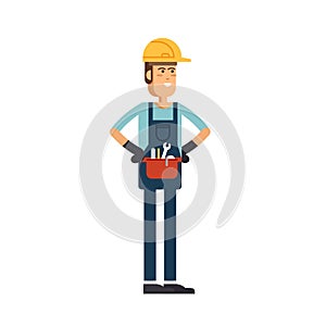 Construction workers vector flat characters