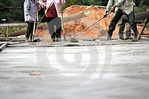 Construction working for concrete floor.