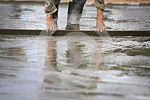 Construction working for concrete floor.