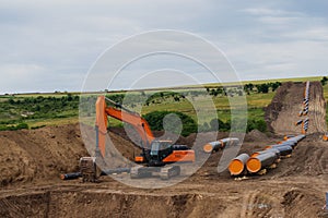 Construction works for gas pipeline Balkan stream in Bulgaria