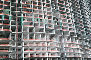 Construction works on high rise building