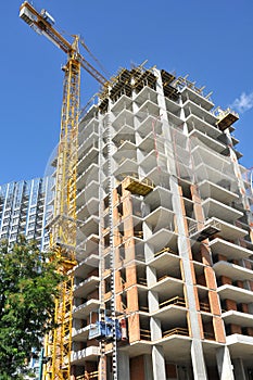 Construction works and high-rise building