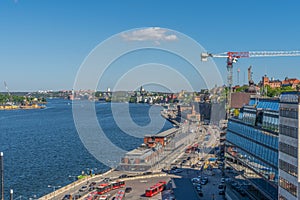 Construction works near Slussen. Sodermalm district. Stockholm. Sweden. photo