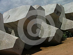 Construction works in Port of Hambantota, Sri Lanka