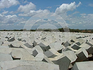 Construction works in Port of Hambantota, Sri Lanka