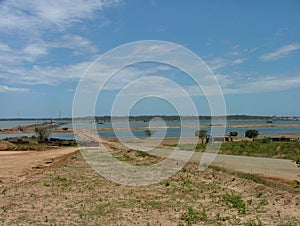 Construction works in Port of Hambantota, Sri Lanka