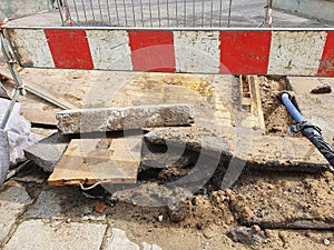 Construction works on the road