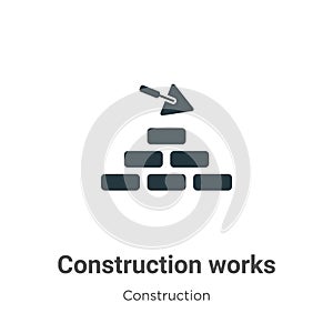 Construction works vector icon on white background. Flat vector construction works icon symbol sign from modern construction