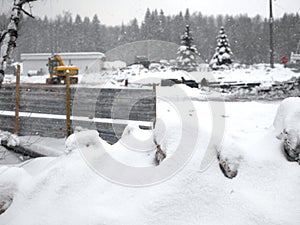 Construction works in winter