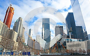 Construction of the World Trade Center Transportation Hub designed by Santiago Calatrava continues in Manhattan photo