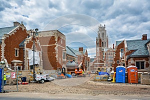 Construction at Yale University, in New Haven, Connecticut