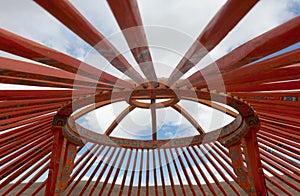 The construction of the yurt photo