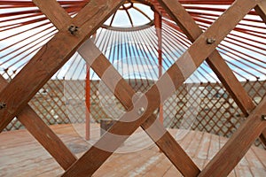 The construction of the yurt photo