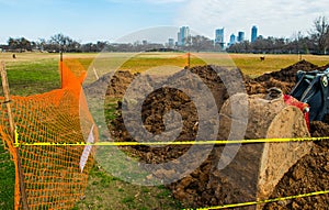 Construction Zilker Park Austin Texas front loader Earth Digger photo