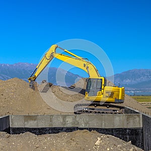 Construction zone in Eagle Mountain Utah blue sky