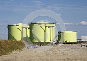 Construction zone with silos