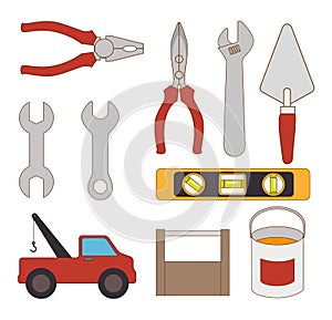 Constructions and tools theme design.