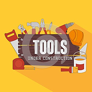 Constructions and tools theme design.