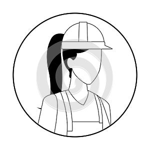 Constructionworker Jobs and professions avatar in black and white